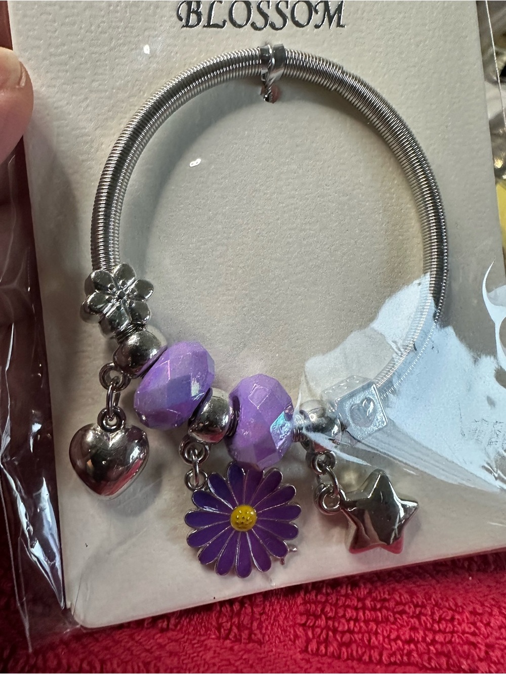 Purple Daisy Charm Bracelet - Women Accessories 8